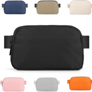Mini Fanny Pack Black Belt Bag for Men and Men, Fashionable Waterproof Waist Pack with Adjustable Strap for Traveling, Hiking, Jogging, Cycling