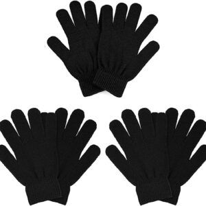 3 Pairs Winter Stretch Knit Gloves for Men and Men