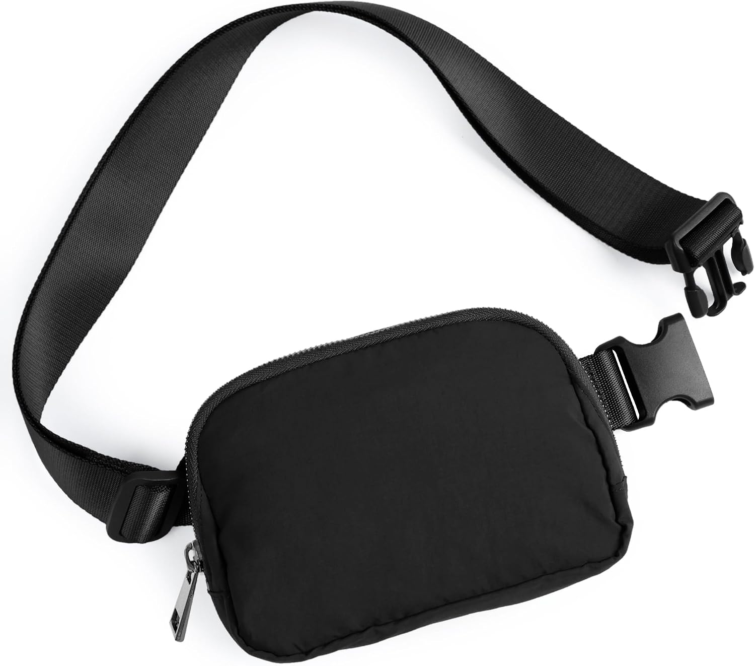 Unisex Mini Belt Bag with Adjustable Strap Small Fanny Pack for Workout Running Traveling Hiking, Black