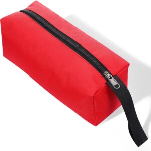 Small Canvas Zipper Tool Bags Utility Tool Pouch Bag Red Canvas Pouch Fabric Tools Pouches for Small Tools screws Screwdrivers, Pliers, Storage Organizer